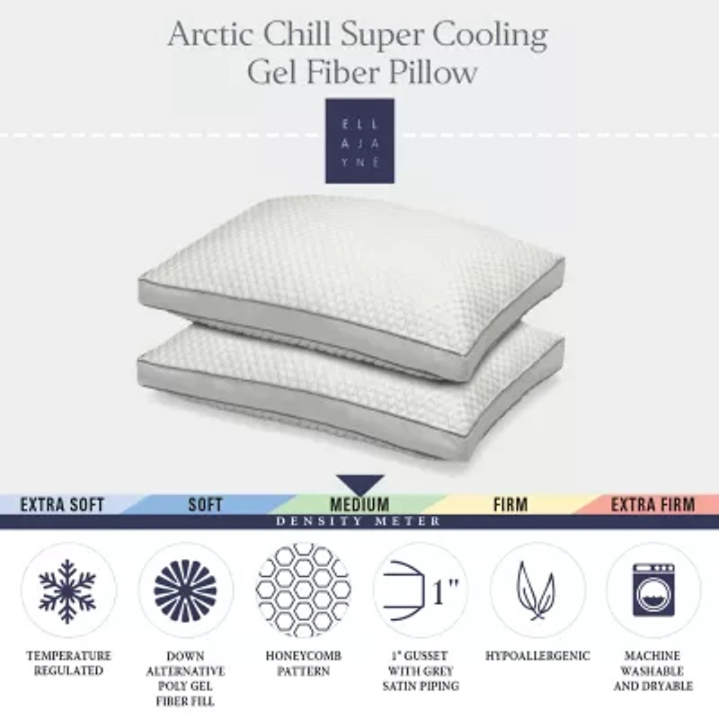 Ella Jayne Arctic Chill Cooling Pillow, Medium Density, for All Sleep Positions, Set of 2
