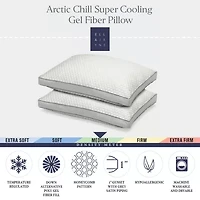 Ella Jayne Arctic Chill Cooling Pillow, Medium Density, for All Sleep Positions, Set of 2