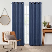 Fieldcrest Heritage Davina Intertwining Vines Grommet Top Energy Saving 100% Blackout Single Curtain Panel