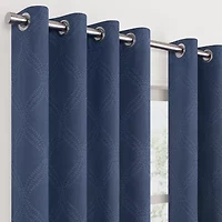 Fieldcrest Heritage Davina Intertwining Vines Grommet Top Energy Saving 100% Blackout Single Curtain Panel