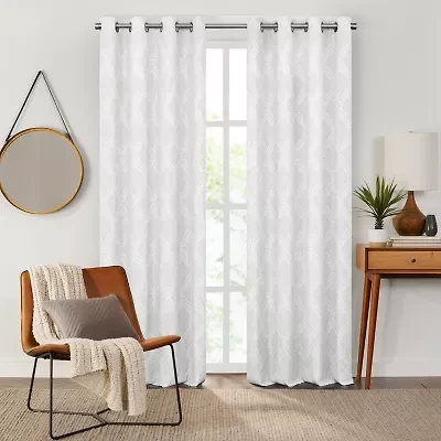 Fieldcrest Heritage Davina Intertwining Vines Grommet Top Energy Saving 100% Blackout Single Curtain Panel