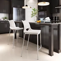 Zuo Modern Ace 2-pc. Counter Height Upholstered Bar Stool