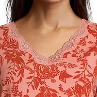 Liz Claiborne Womens V-Neck Short Sleeve 2-pc. Pajama Sets
