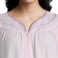 Adonna Womens Waffle Short Sleeve Knee Length Robe
