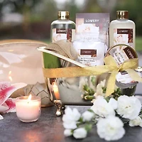 Lovery White Rose & Jasmine Set -13pc Bath And Body Gift Basket