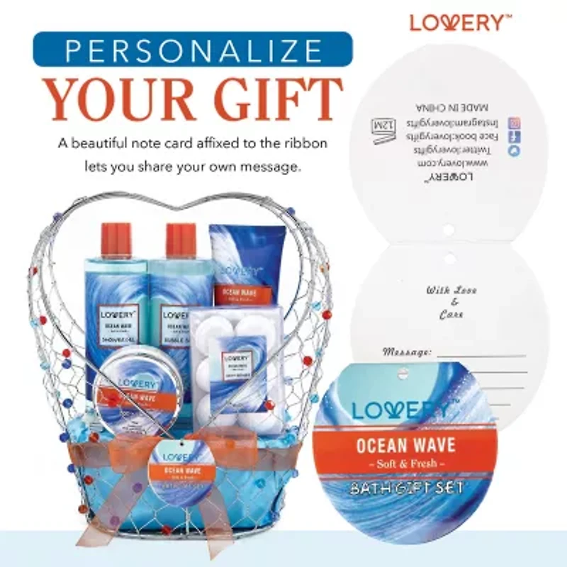 Lovery Ocean Wave Home Spa Kit - 11pc Jeweled Heart Set