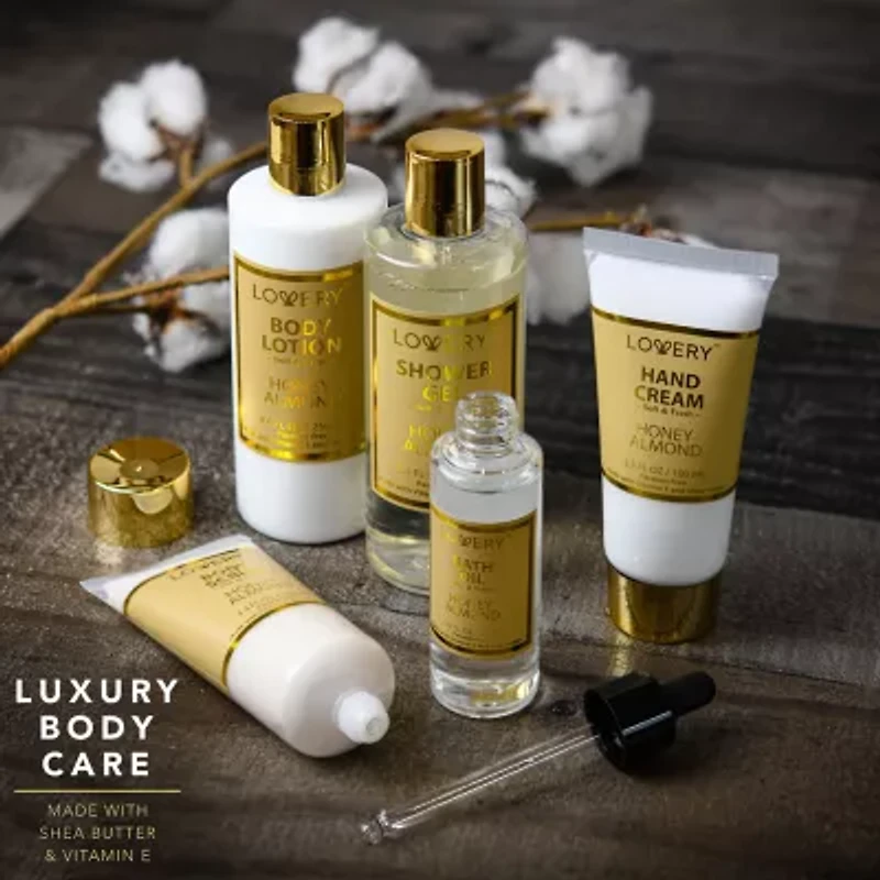 Lovery Honey Almond Home Bath Gift Set - 8pc Spa Gift Bag