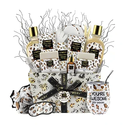 Lovery Honey Almond Home Spa Kit - 21pc Bath And Body Leopard Basket