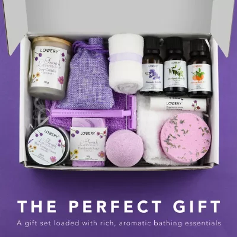 Lovery French Lavender Relaxation Gift - 14pc Home Bath And Spa Kit