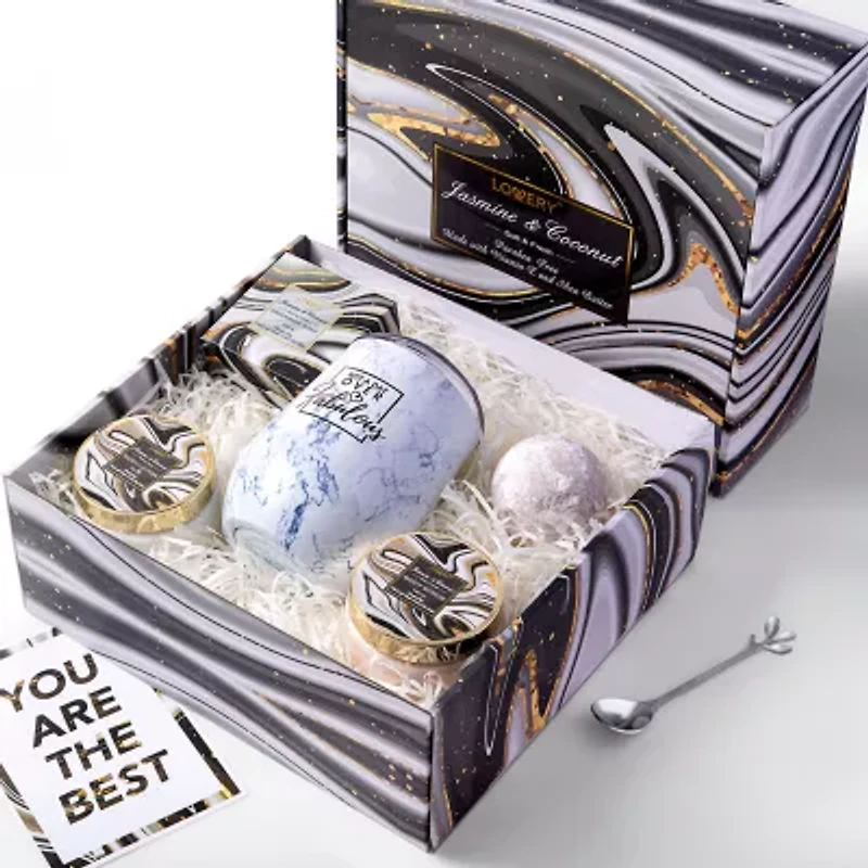 Lovery Coconut Jasmine Marble Spa Kit - 8pc Wine Tumbler Gift Set