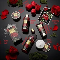 Lovery Valentine Exotic Rose Spa Gift Basket - 13pc Self Care Set