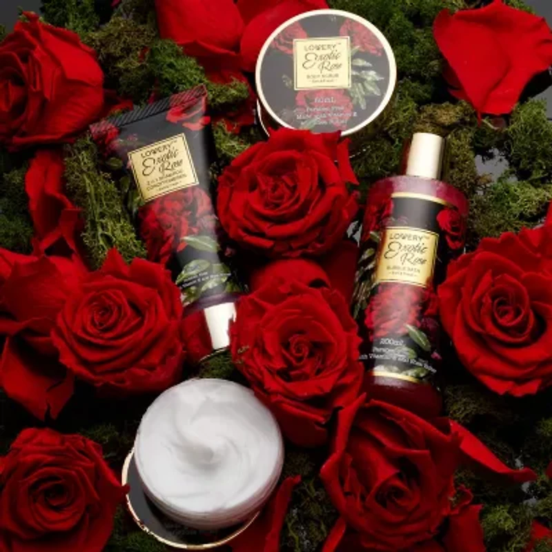 Lovery Valentine Exotic Rose Spa Gift Basket - 13pc Self Care Set