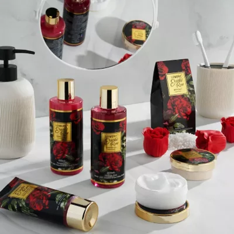 Lovery Valentine Exotic Rose Spa Gift Basket - 13pc Self Care Set