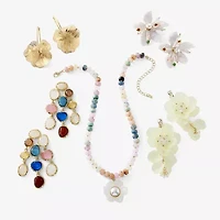 Bijoux Bar Gold Tone Womens Multi Color Drop Earrings