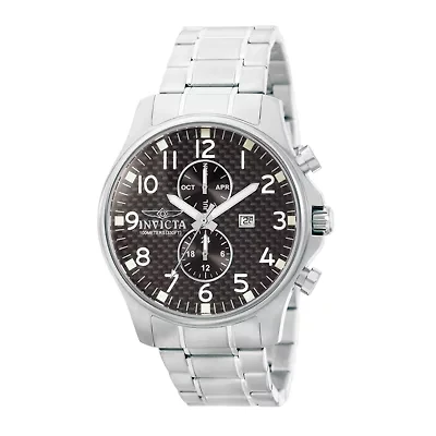 Invicta® Mens Specialty Stainless Steel Black Dial Bracelet Watch 0379