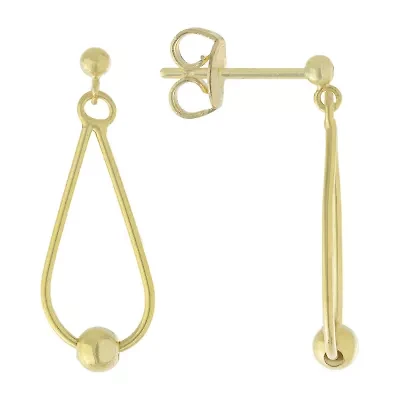 Silver Reflections 14K Gold Over Brass Pear Drop Earrings