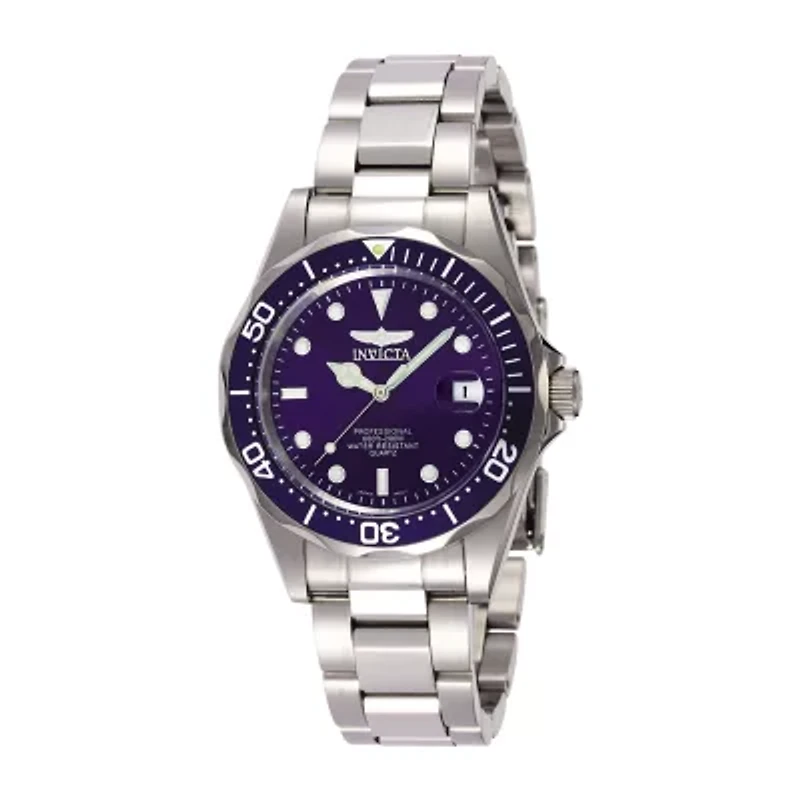 Invicta Mens Silver Tone Stainless Steel Bracelet Watch 9204