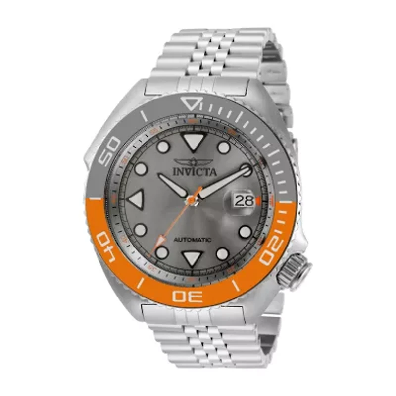 Invicta Mens Automatic Silver Tone Stainless Steel Bracelet Watch 30412