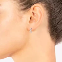 Silver Treasures Sterling Silver Infinity Leverback Hoop Earrings
