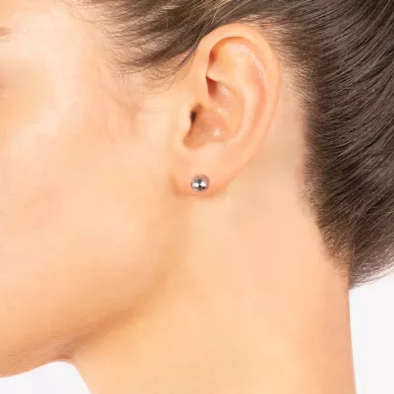 Silver Treasures Sterling Silver Diamond-Cut Ball Stud Earrings