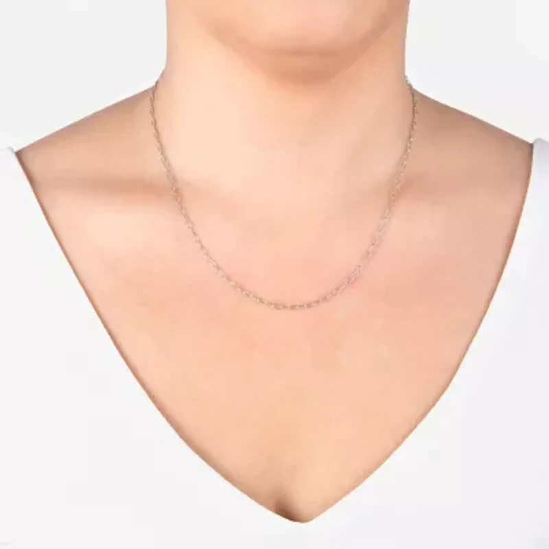 Silver Treasures Womens Sterling Silver 18 Inch Paperclip Chain Necklace