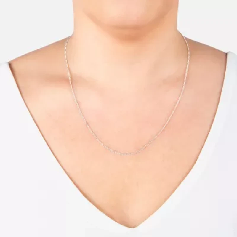 Silver Treasures Made Italy Sterling 18-20" Figaro Chain Necklace