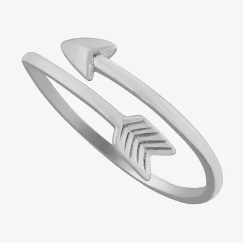 Silver Treasures Womens Sterling Arrow Bypass  Band