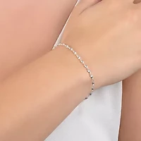 Silver Treasures Womens 8 Inch Solid Chain Bracelet