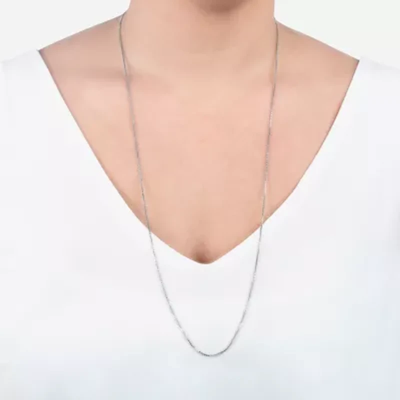 Silver Treasures Made In Italy Sterling Silver 16-30" Box Chain Necklace