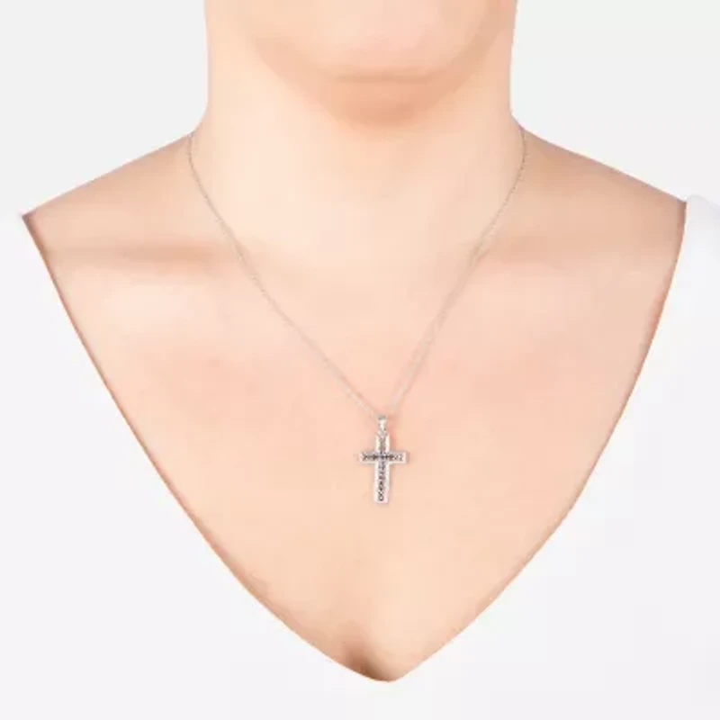 Silver Treasures Womens Sterling Silver Filigree Cross Pendant Necklace