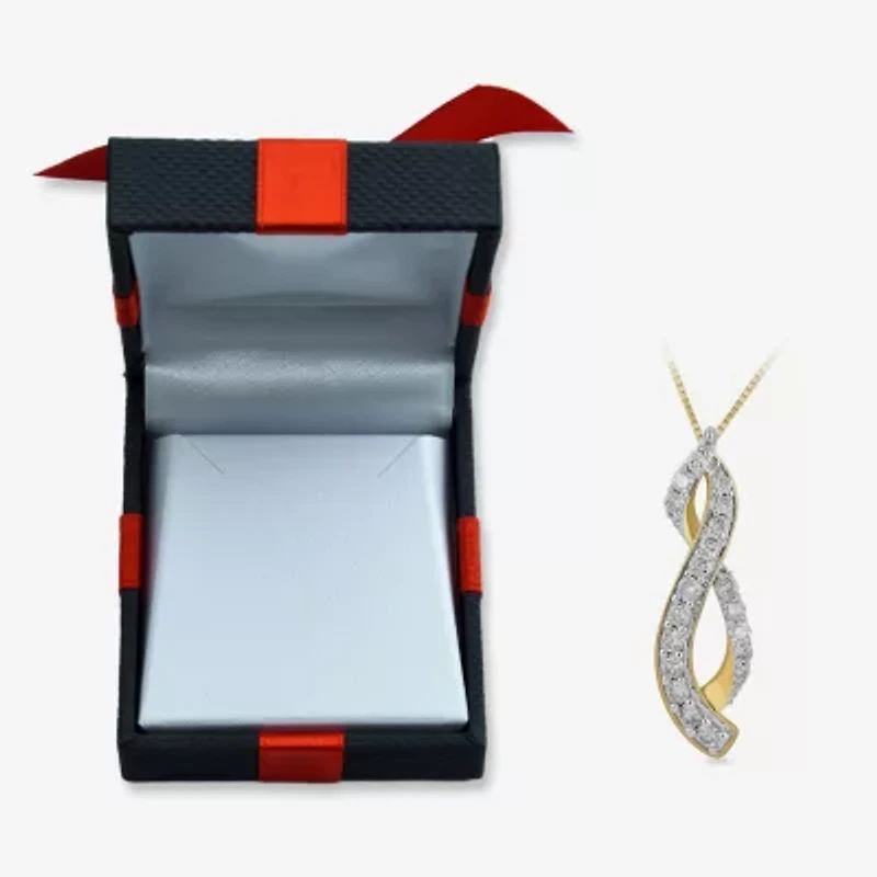 Womens 1 CT. T.W. Natural White Diamond 10K Gold 18 Inch Pendant Necklace
