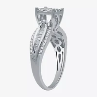 Womens 1 CT. T.W. Natural White Diamond 10K Gold Side Stone Engagement Ring