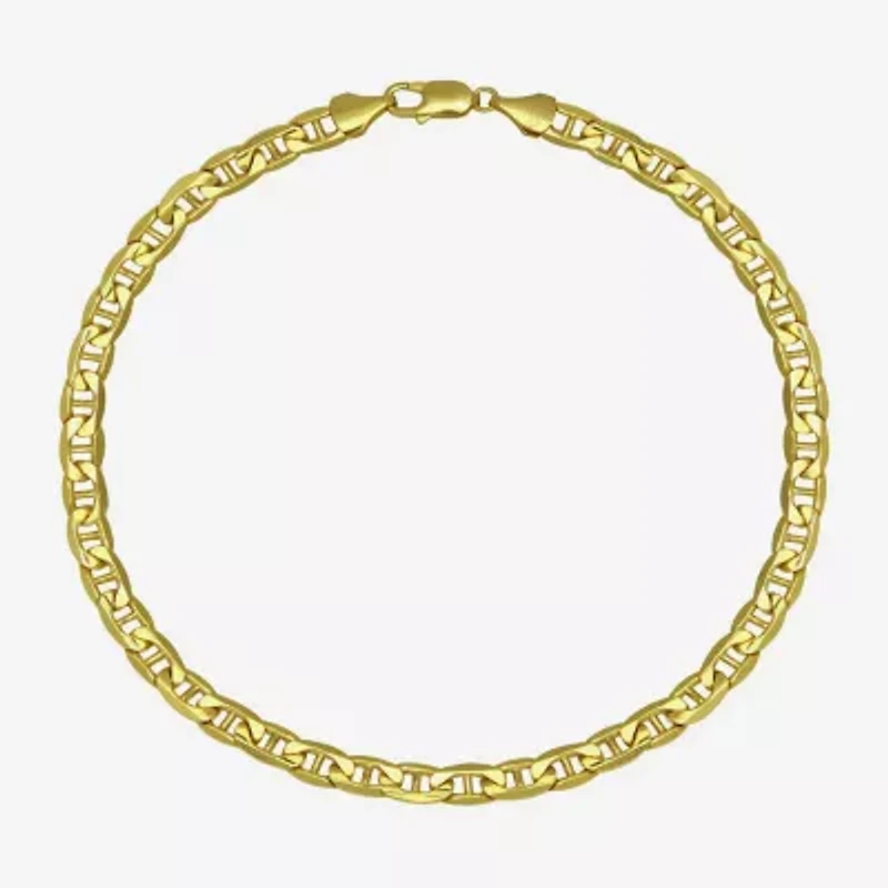 10K Yellow Gold 9" Hollow Mariner Chain Bracelet