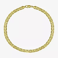 10K Yellow Gold 9" Hollow Mariner Chain Bracelet