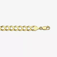 Mens 10K Gold 8 1/2 Inch Solid Curb Chain Bracelet