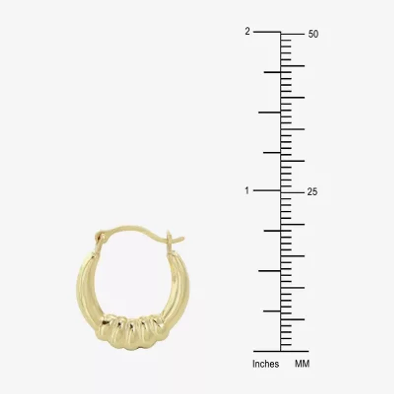 Womens 14K Gold 12mm Round Hoop Earrings