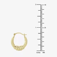Womens 14K Gold 12mm Round Hoop Earrings