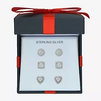 DiamonArt® 4 CT. T.W. White Cubic Zirconia Sterling Silver Round Earring Set