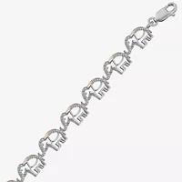 Elephant 1/10 Ct.T.W. Womens 1/10 CT. T.W. Natural Diamond 14K Rose Gold Over Silver 7.5 Inch Tennis Bracelet