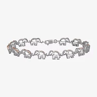 Elephant 1/10 Ct.T.W. Womens 1/10 CT. T.W. Natural Diamond 14K Rose Gold Over Silver 7.5 Inch Tennis Bracelet