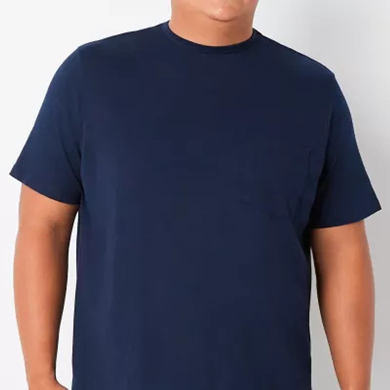 St. John's Bay Super Soft Pocket Mens Crew Neck Short Sleeve Quick Dry Big and Tall T-Shirt