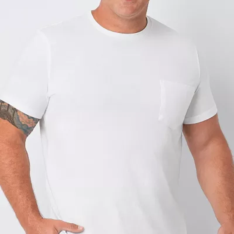 St. John's Bay Super Soft Pocket Mens Crew Neck Short Sleeve Quick Dry Big and Tall T-Shirt