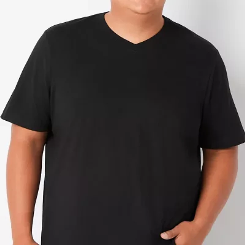 St. John's Bay Super Soft Mens V Neck Short Sleeve Quick Dry Big and Tall T-Shirt