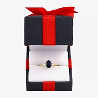 Gemstone 10K Gold 3-Stone Oval Cocktail Ring