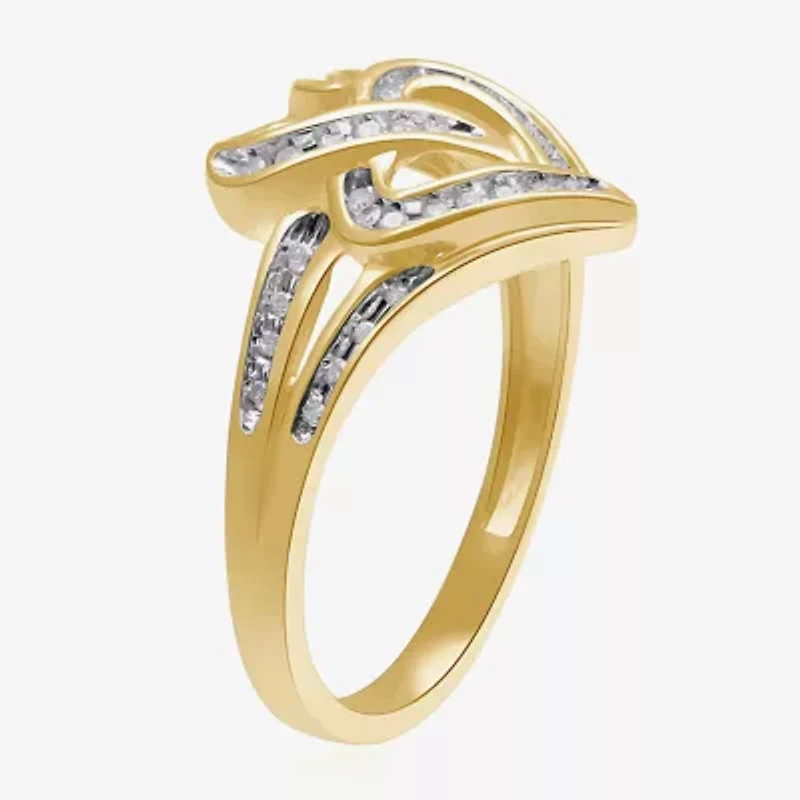 1/8 CT. T. W. Diamond 10K Yellow or Rose Gold Double-Heart Ring
