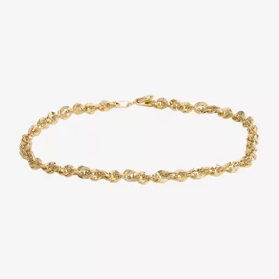 Made in Italy Unisex Adult 14K Gold 8 Inch Semisolid Link Chain Bracelet