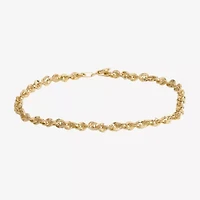 Made in Italy Unisex Adult 14K Gold 8 Inch Semisolid Link Chain Bracelet