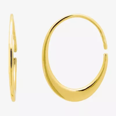 Silver Treasures Womens 14K Gold Over Silver 23.3mm Hoop Earrings