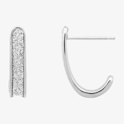 Silver Treasures Womens Sterling Silver 16.1mm Hoop Earrings