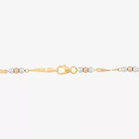 Womens 14K Tri-Color Gold 7.5 Inch Link Bracelet